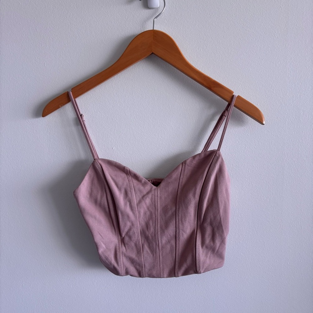 Dynamite Dusty Mauve Bustier Crop Top Size Small GUC